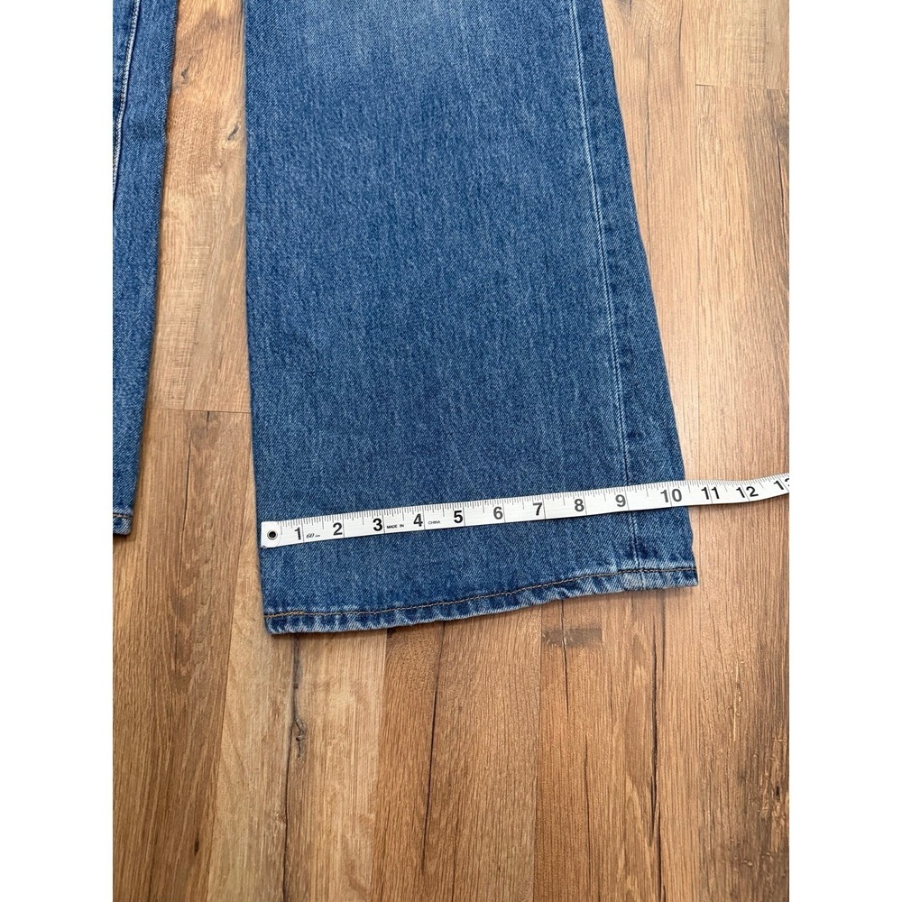 Levi's Ribcage Wide Leg Jeans 26 High Rise Straight Denim Blue Cotton - Picture 11 of 11